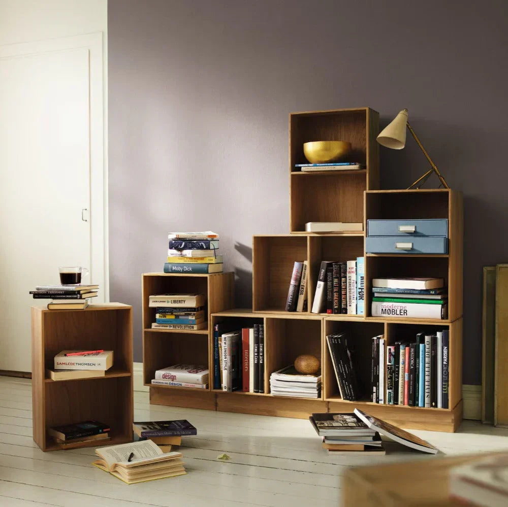 Mogens Koch solid oak bookcases showing visible wood grain