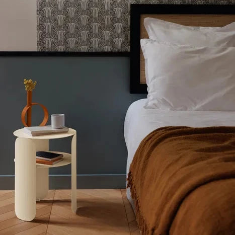 Fermob Bebop outdoor seating in beige latte and orange
