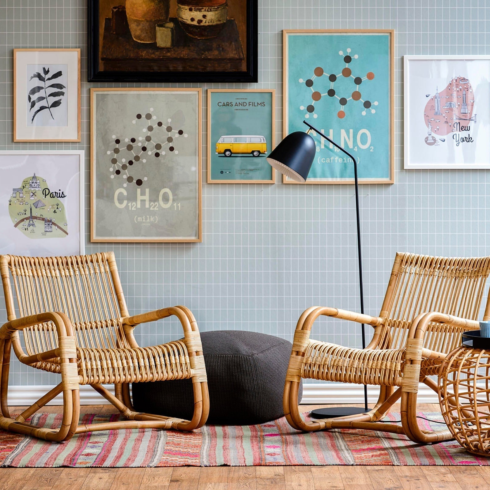 Sustainable lounge chair in bamboo and upholstery