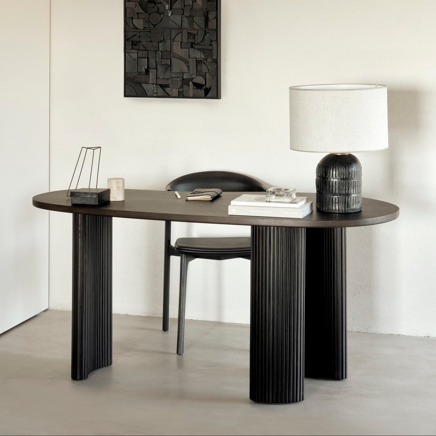 Ethnicraft Oden solid oak desk in a home office