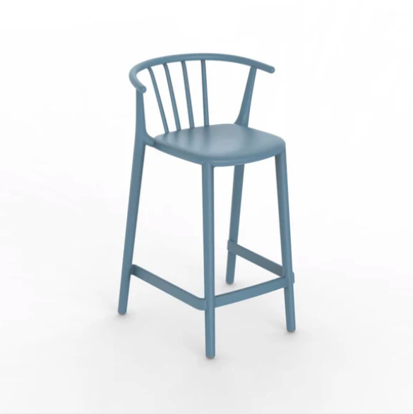 Resol Woody Bar Stool (Set of 4) in Retro Blue