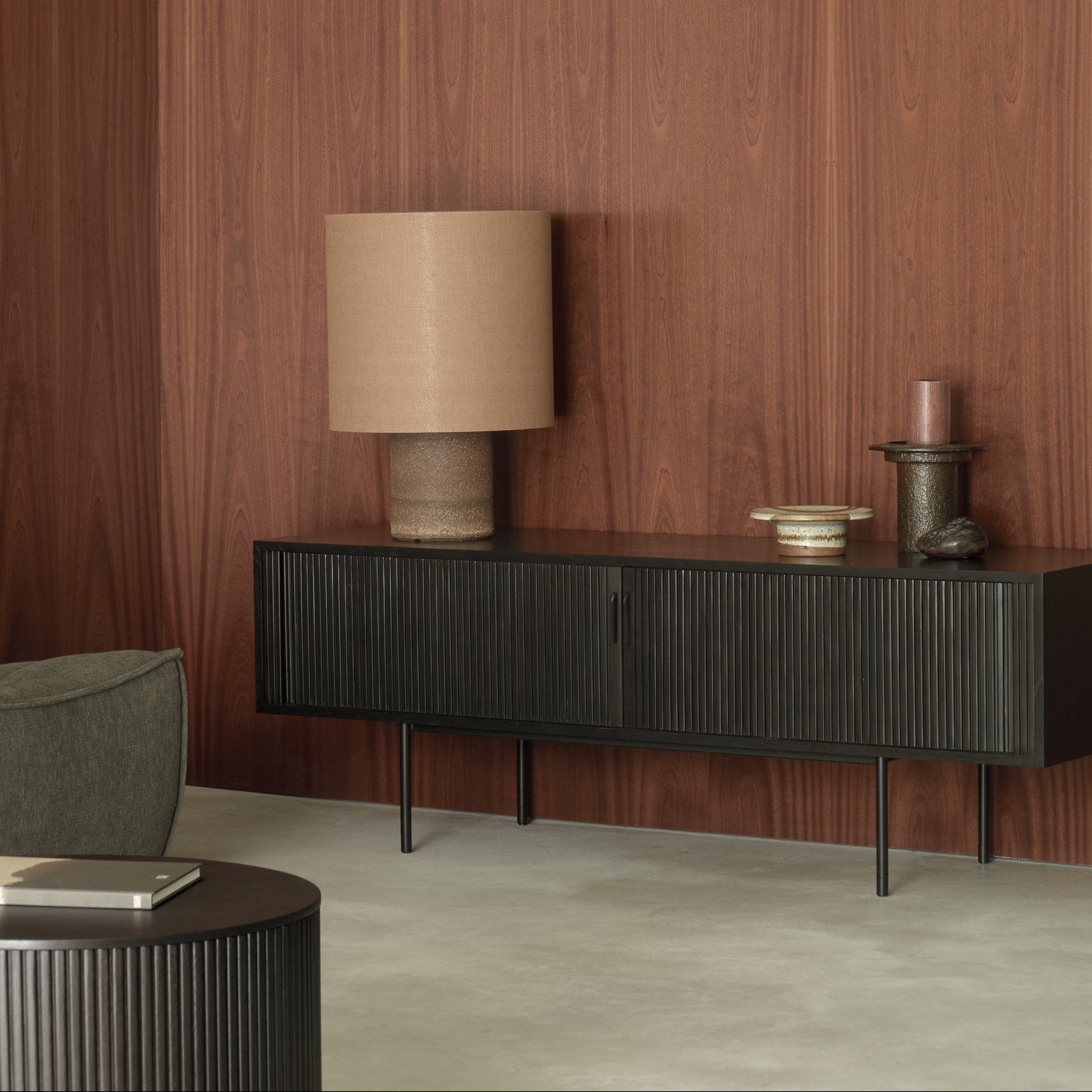 Ethnicraft Roller Max TV Cupboard in teak, FSC-certified solid teak
