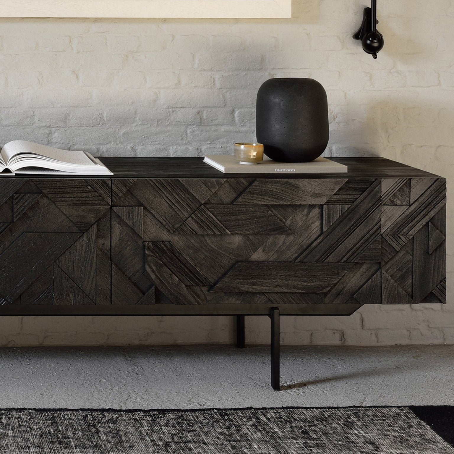 Ethnicraft Graphic TV Cupboard in teak, FSC-certified solid teak