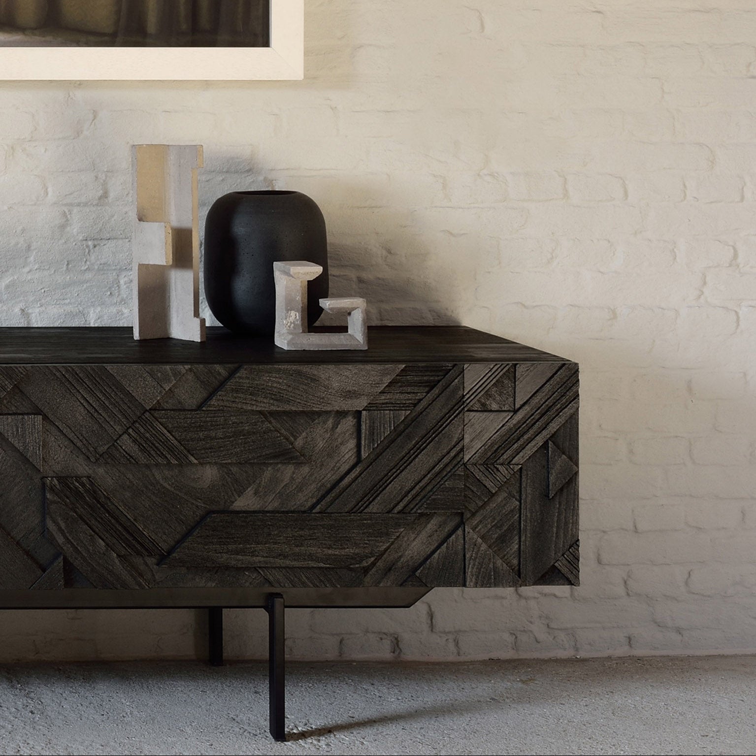 Ethnicraft Graphic TV Cupboard in teak, FSC-certified solid teak