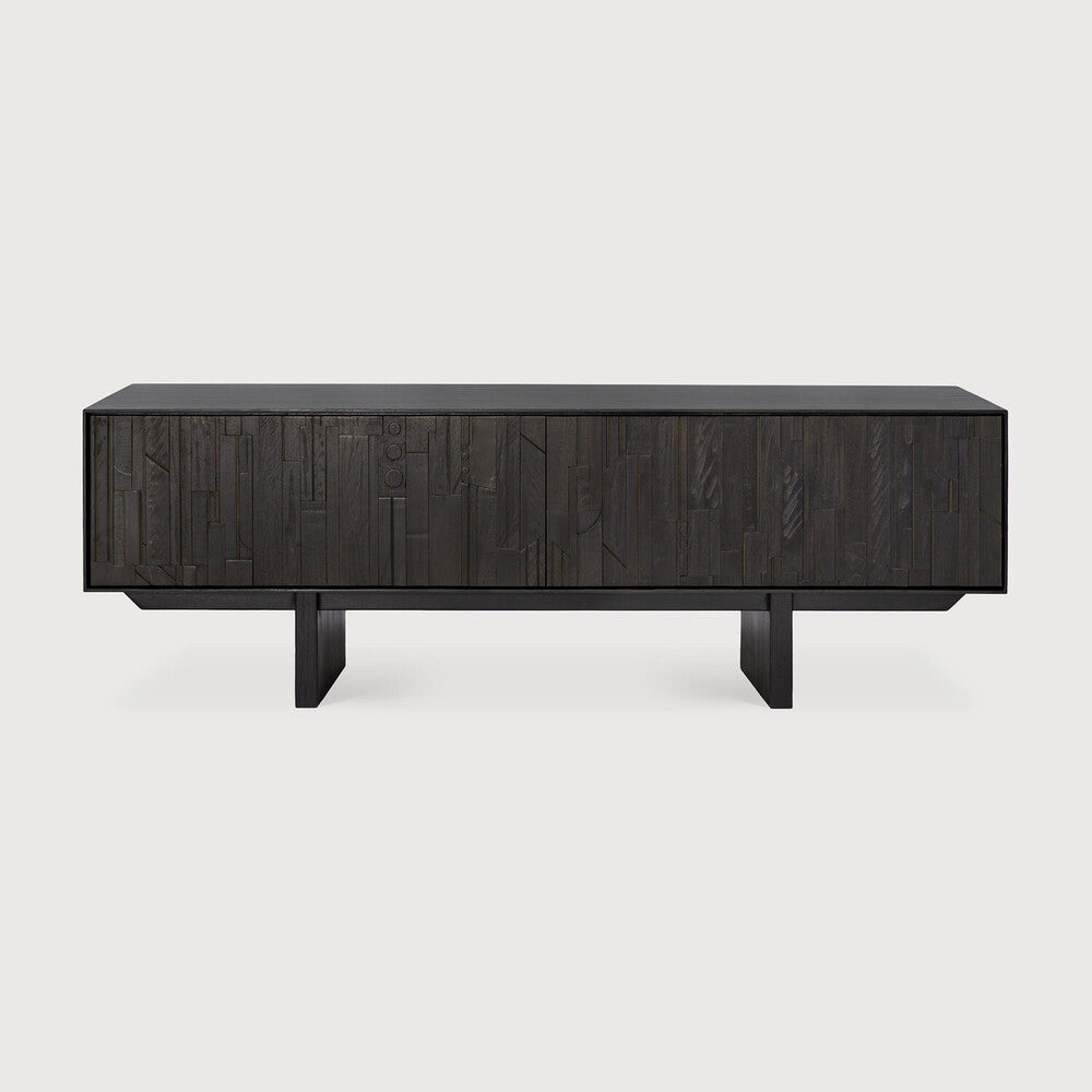 Ethnicraft Mosaic TV Cupboard, FSC-certified solid wood furniture by Belgian brand