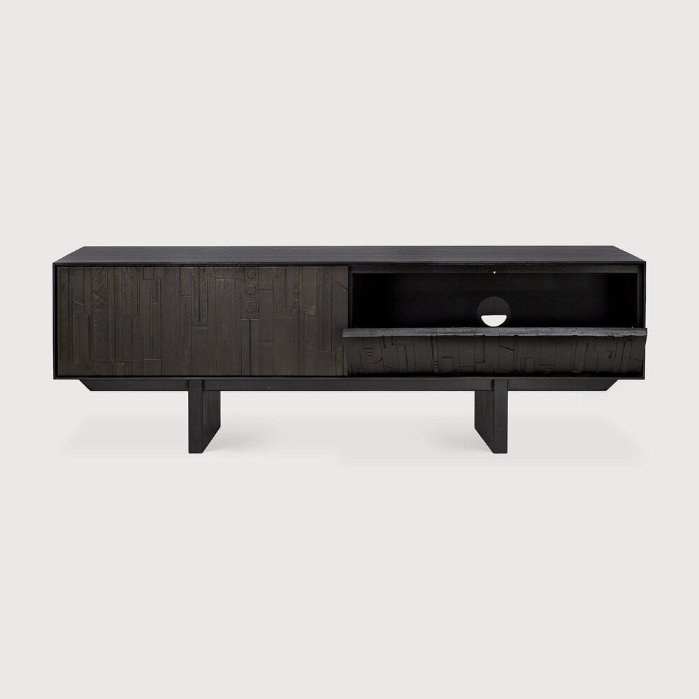 Ethnicraft Mosaic TV Cupboard, FSC-certified solid wood furniture by Belgian brand