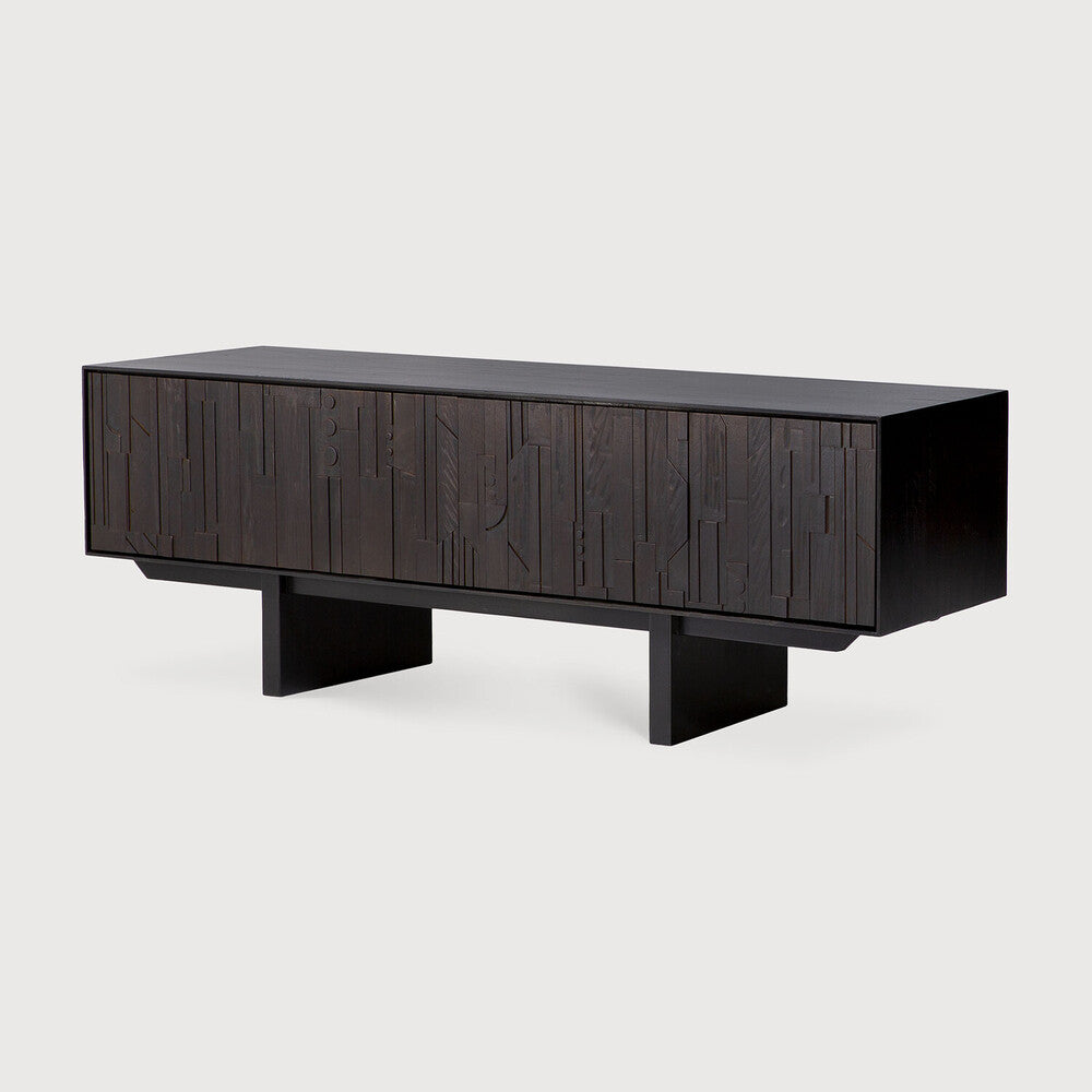 Ethnicraft Mosaic TV Cupboard, FSC-certified solid wood furniture by Belgian brand