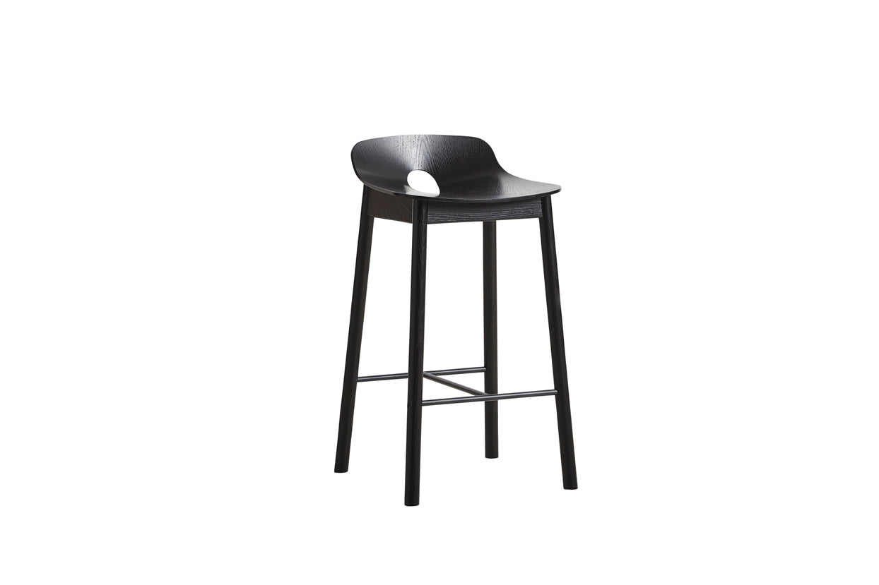 Mono counter chair in black by Woud, eco friendly furniture seating featured at Comosum