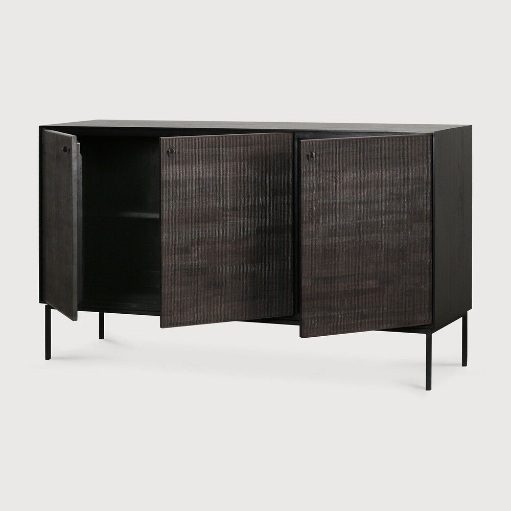 Ethnicraft Grooves Sideboard, FSC-certified solid wood furniture by Belgian brand