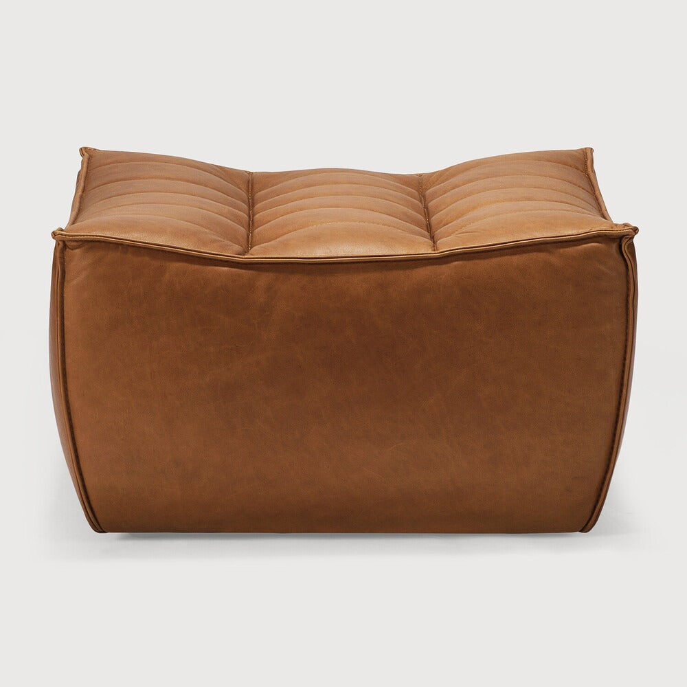 Ethnicraft N701 Footstool with FSC-certified solid wood frame, Belgian design