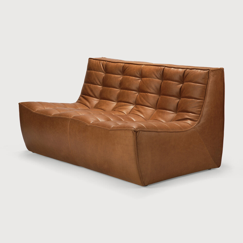 Ethnicraft N701 leather sofa two seater, eco friendly seating design crafted with Comosum