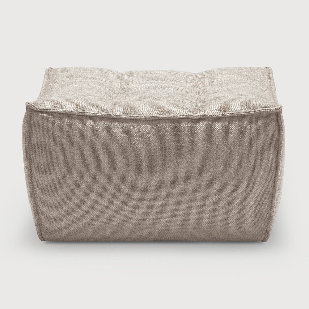 Ethnicraft N701 Footstool with FSC-certified solid wood frame, Belgian design