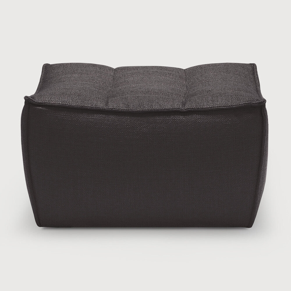 Ethnicraft N701 fabric ottoman in grey, eco friendly modular seating crafted with Comosum