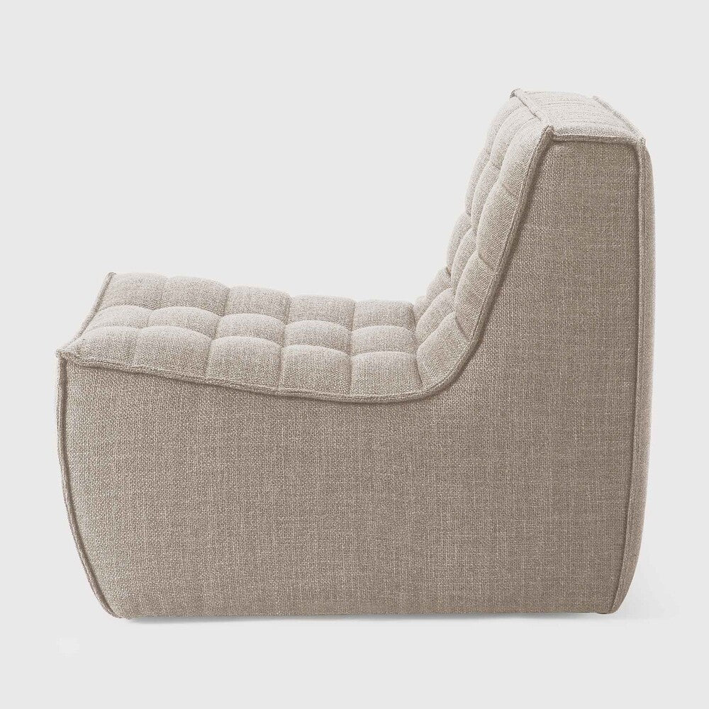 Beige N701 armless sofa module by Ethnicraft, sustainable modern seating design Comosum