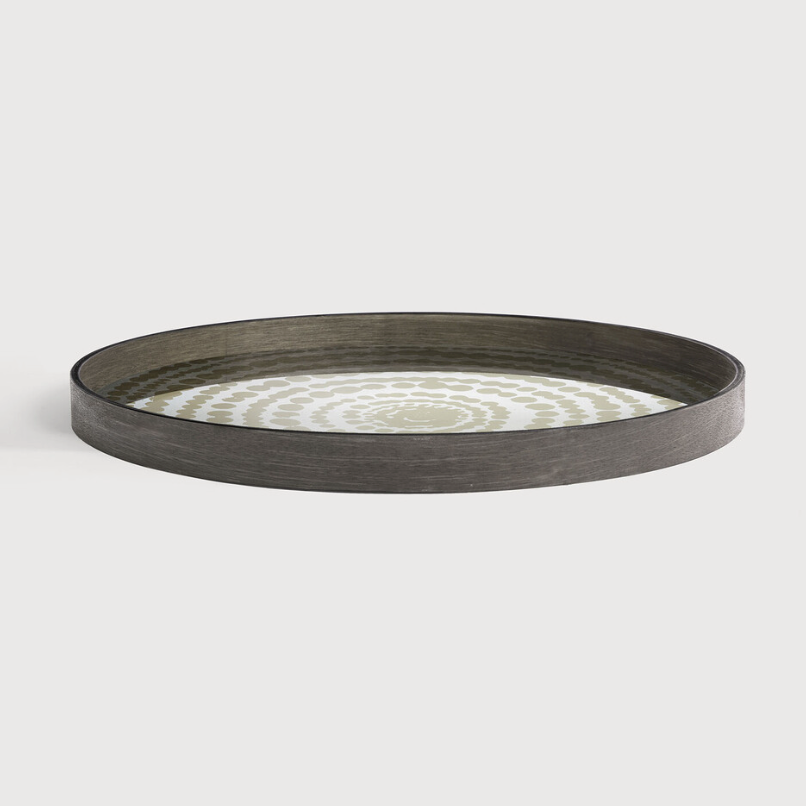 Ethnicraft Beads Mirror tray with bronzed glass, Belgian-designed accessory