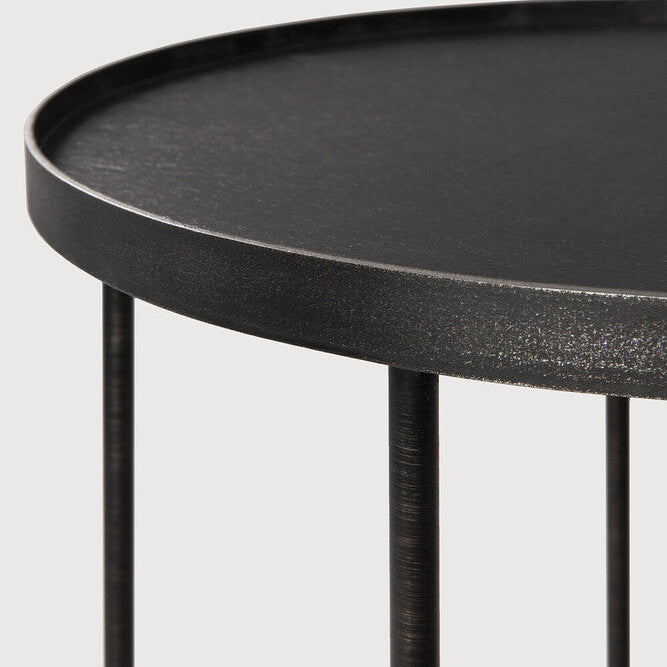 Ethnicraft Round Tray Side Table, FSC-certified solid wood furniture by Belgian brand