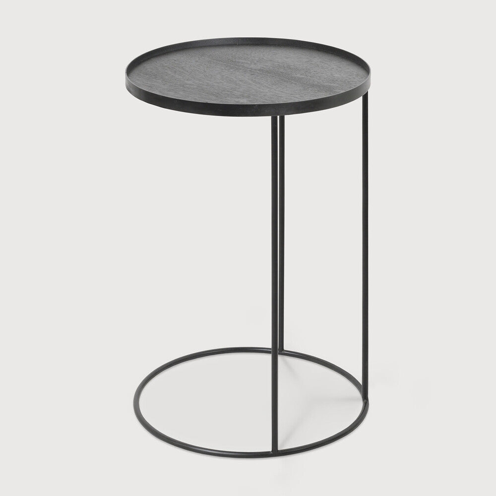 Ethnicraft Round Tray Side Table, FSC-certified solid wood furniture by Belgian brand