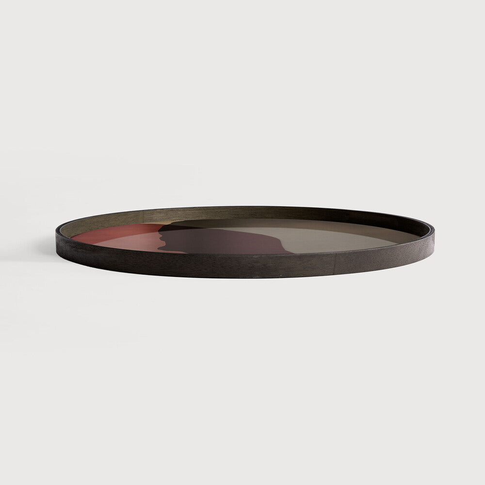 Ethnicraft Combined Dots Glass Tray with bronzed glass, Belgian-designed accessory
