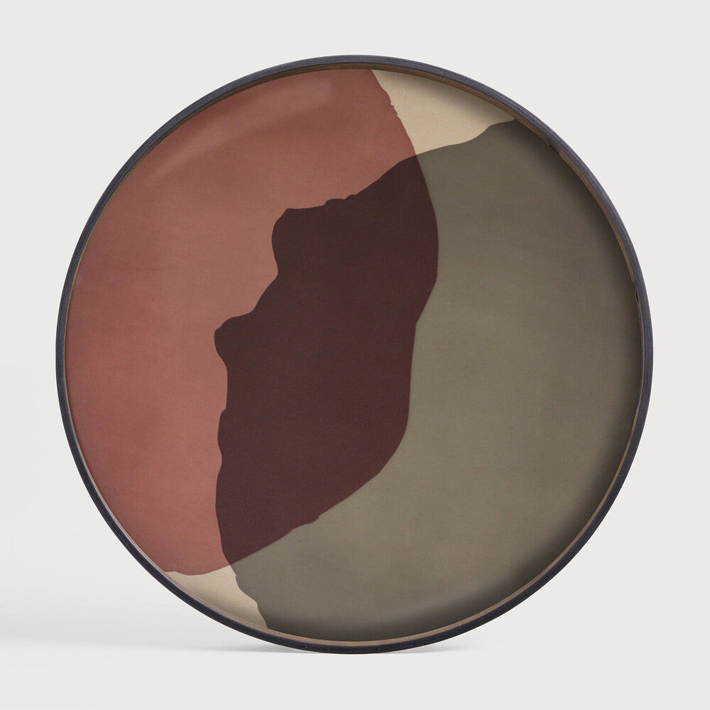 Ethnicraft Combined Dots Glass Tray with bronzed glass, Belgian-designed accessory