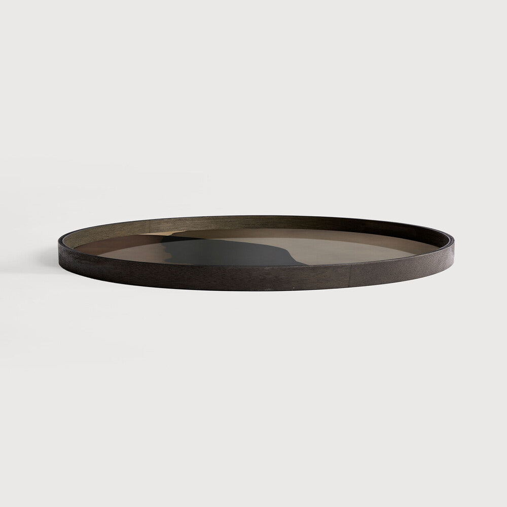 Ethnicraft Combined Dots Glass Tray with bronzed glass, Belgian-designed accessory