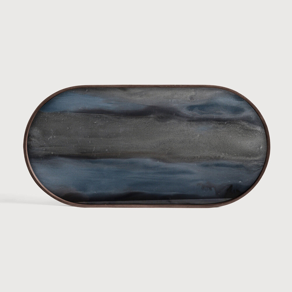 Ethnicraft Organic Glass Tray with bronzed glass, Belgian-designed accessory