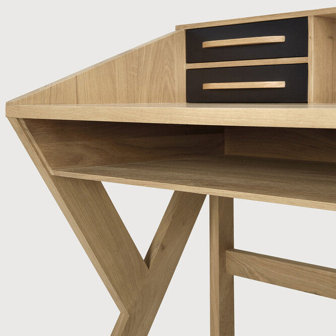 Ethnicraft Origami Desk, FSC-certified solid wood furniture by Belgian brand