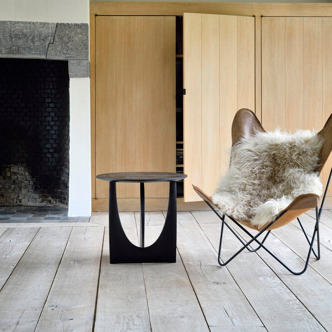 Ethnicraft Geometric Side Table styled in an interior setting