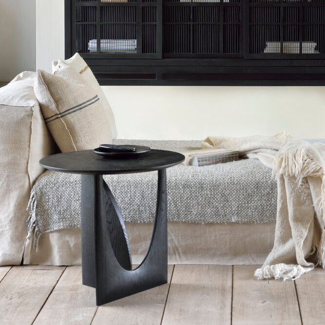 Ethnicraft Geometric Side Table styled in an interior setting
