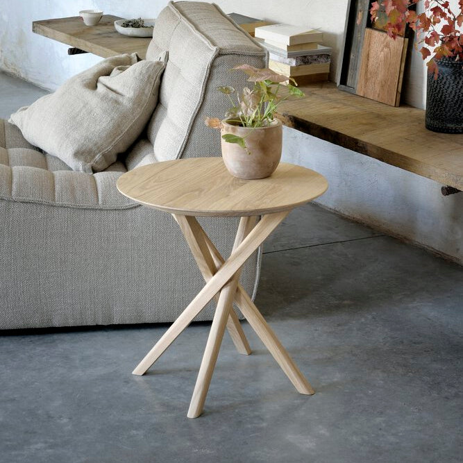 Ethnicraft Mikado Side Table, FSC-certified solid wood furniture by Belgian brand