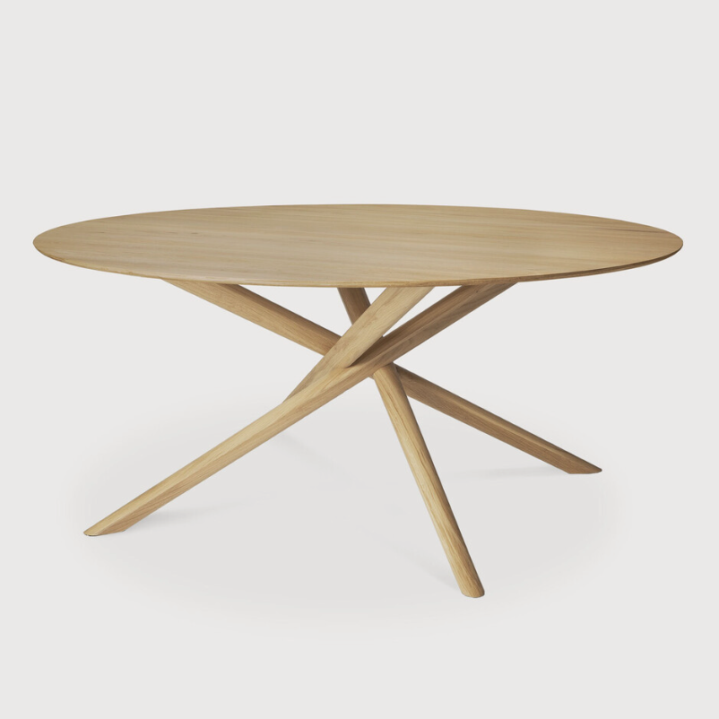 Ethnicraft Mikado Dining Table, FSC-certified solid wood furniture by Belgian brand