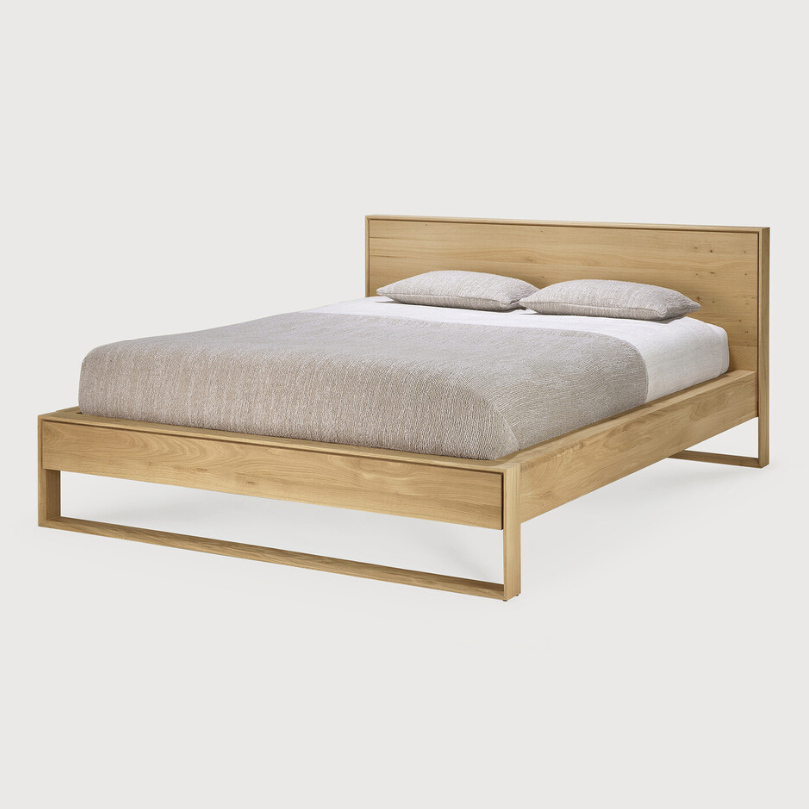 Ethnicraft Nordic II Bed, FSC-certified solid wood furniture by Belgian brand