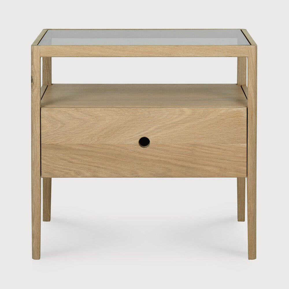 Ethnicraft Spindle Bedside Table, FSC-certified solid wood furniture by Belgian brand