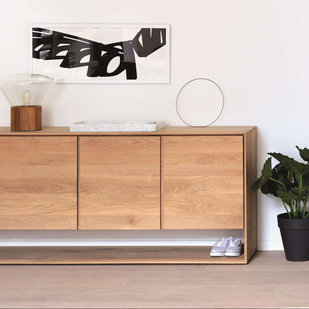 Ethnicraft Nordic Sideboard styled in an interior setting