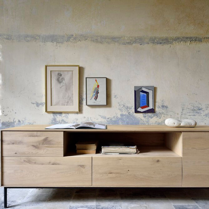 Ethnicraft Whitebird TV Cupboard styled in an interior setting