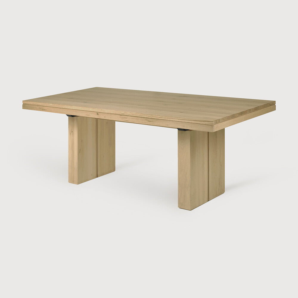 Ethnicraft Double Extendable Dining Table, FSC-certified solid wood furniture by Belgian brand