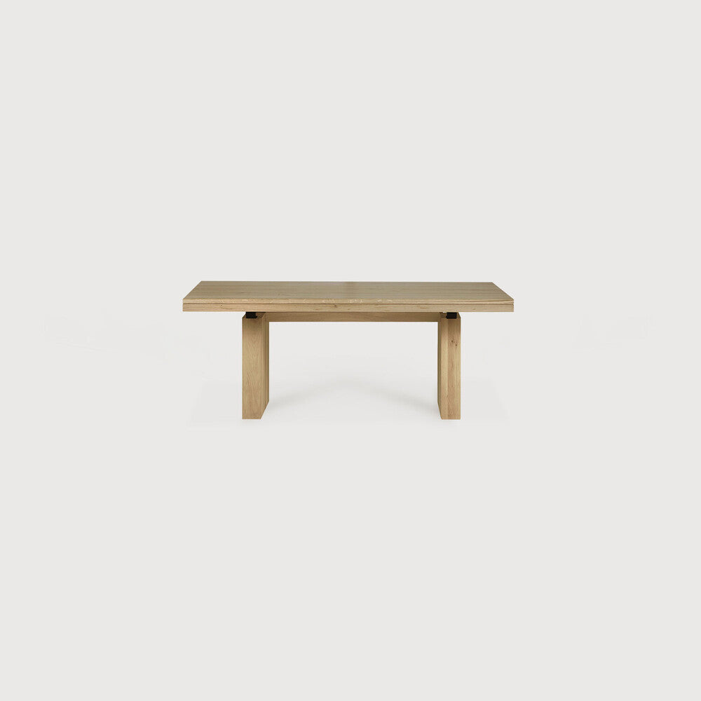 Ethnicraft Double Extendable Dining Table, FSC-certified solid wood furniture by Belgian brand