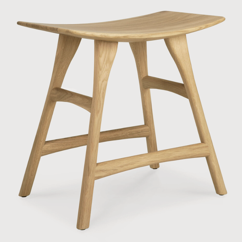 Ethnicraft Osso Stool, FSC-certified solid wood furniture by Belgian brand