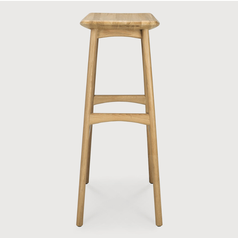 Ethnicraft Osso Stool, FSC-certified solid wood furniture by Belgian brand