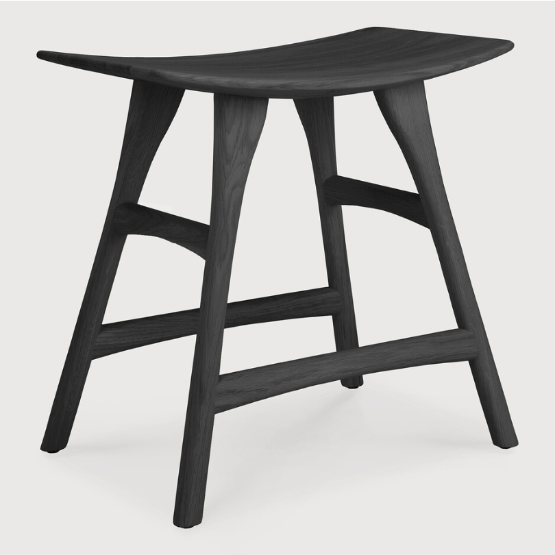 Ethnicraft Osso Stool, FSC-certified solid wood furniture by Belgian brand