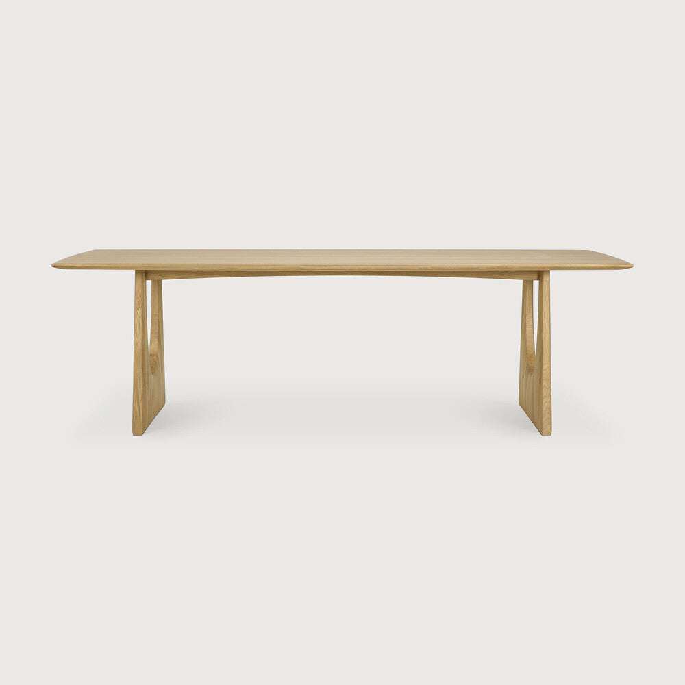 Ethnicraft Geometric Rectangle Dining Table, FSC-certified solid wood furniture by Belgian brand