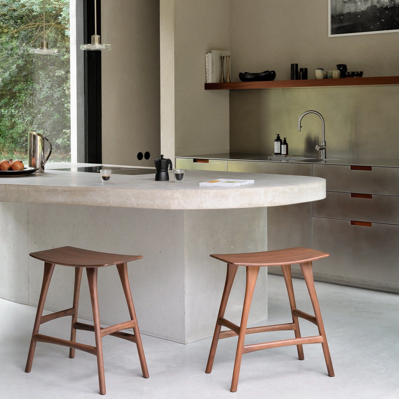 Ethnicraft Osso Stool in teak, FSC-certified solid teak