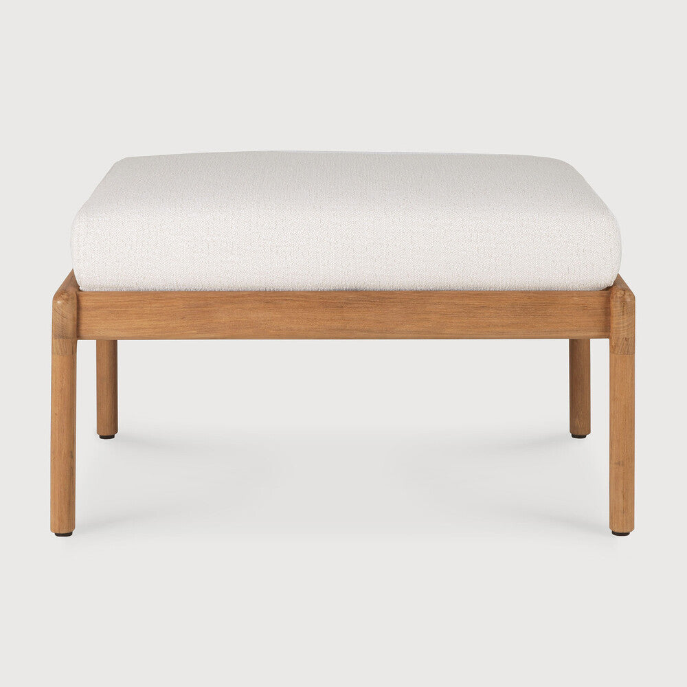 Ethnicraft Jack Outdoor Footstool with FSC-certified solid wood frame, Belgian design
