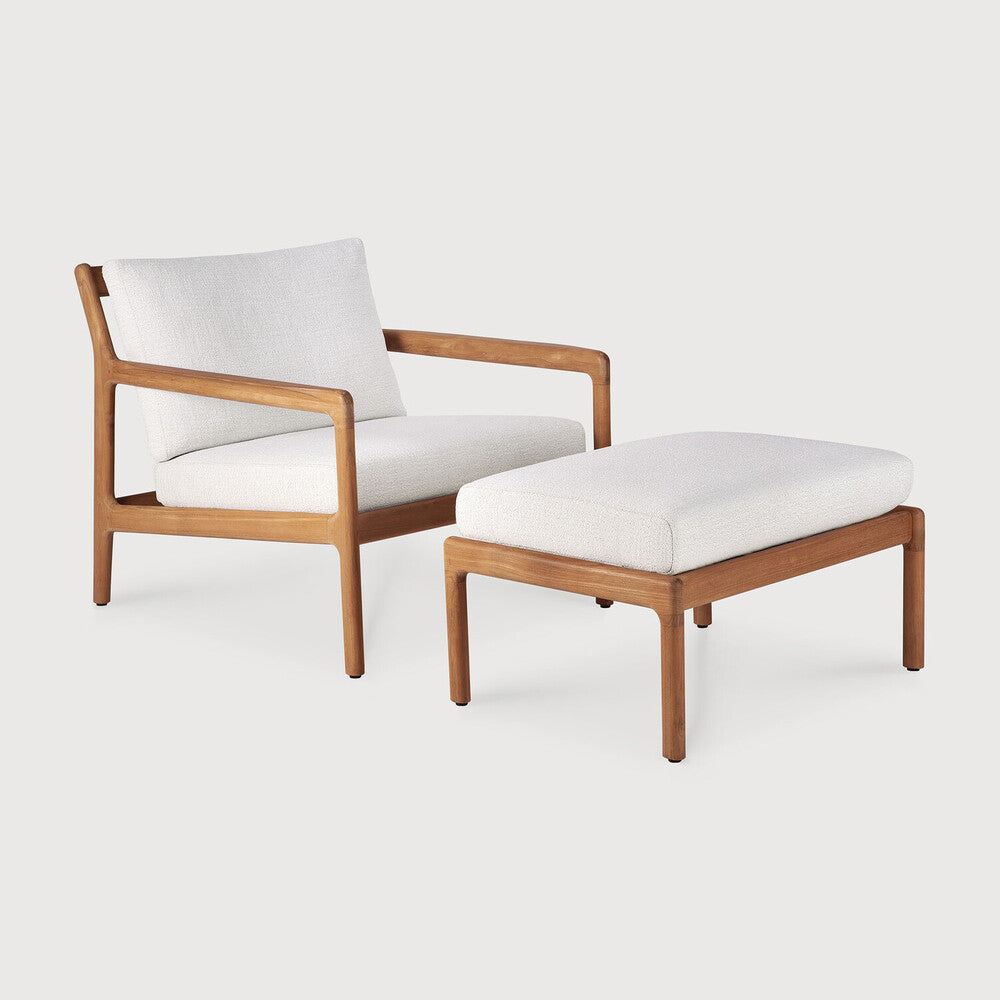 Ethnicraft Jack Outdoor Footstool with FSC-certified solid wood frame, Belgian design
