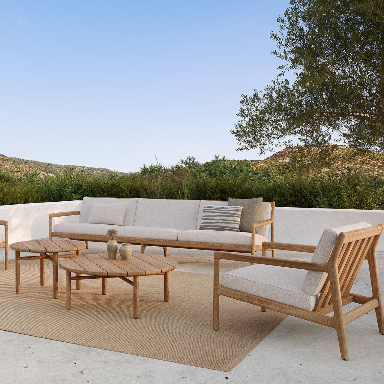 Ethnicraft Jack Outdoor Lounge Chair Frame with FSC-certified solid wood frame, Belgian design