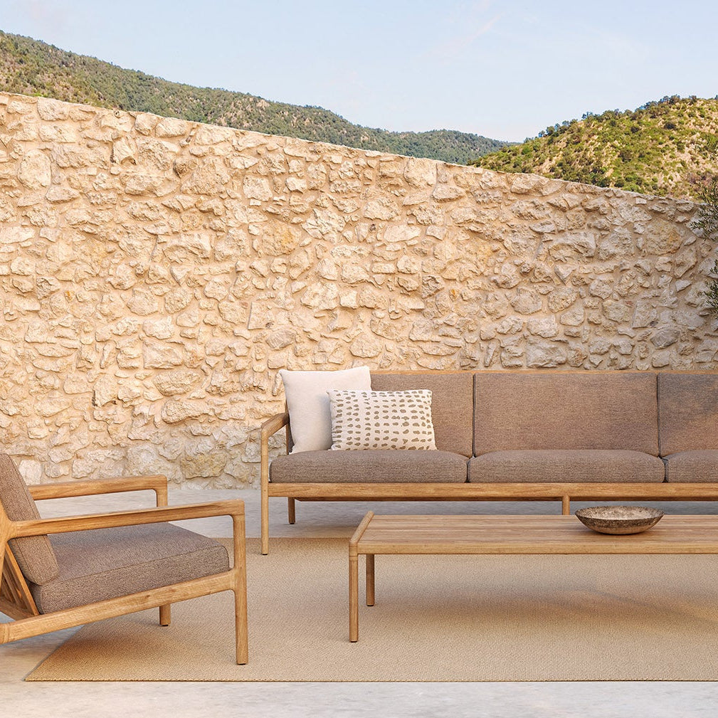 Ethnicraft Nomad Outdoor Cushion, woven outdoor textile by Belgian brand Ethnicraft