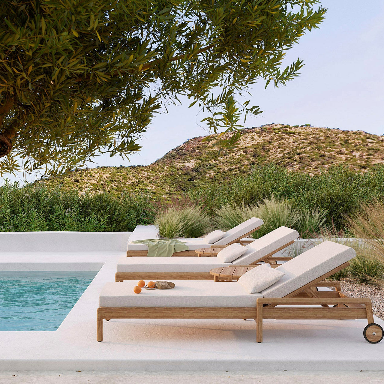 Ethnicraft Nomad Outdoor Cushion, woven outdoor textile by Belgian brand Ethnicraft