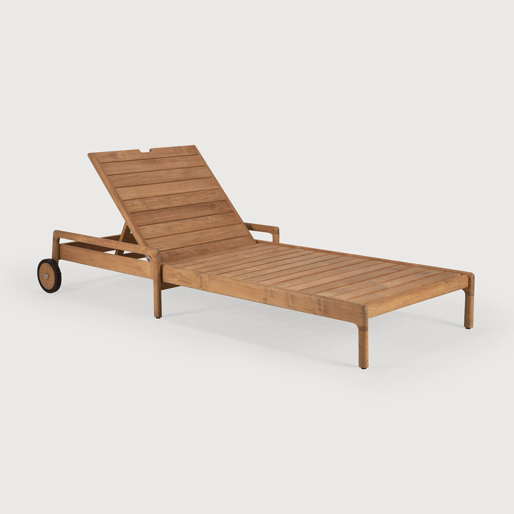 Ethnicraft Jack Outdoor Adjustable Lounger, FSC-certified solid wood furniture by Belgian brand