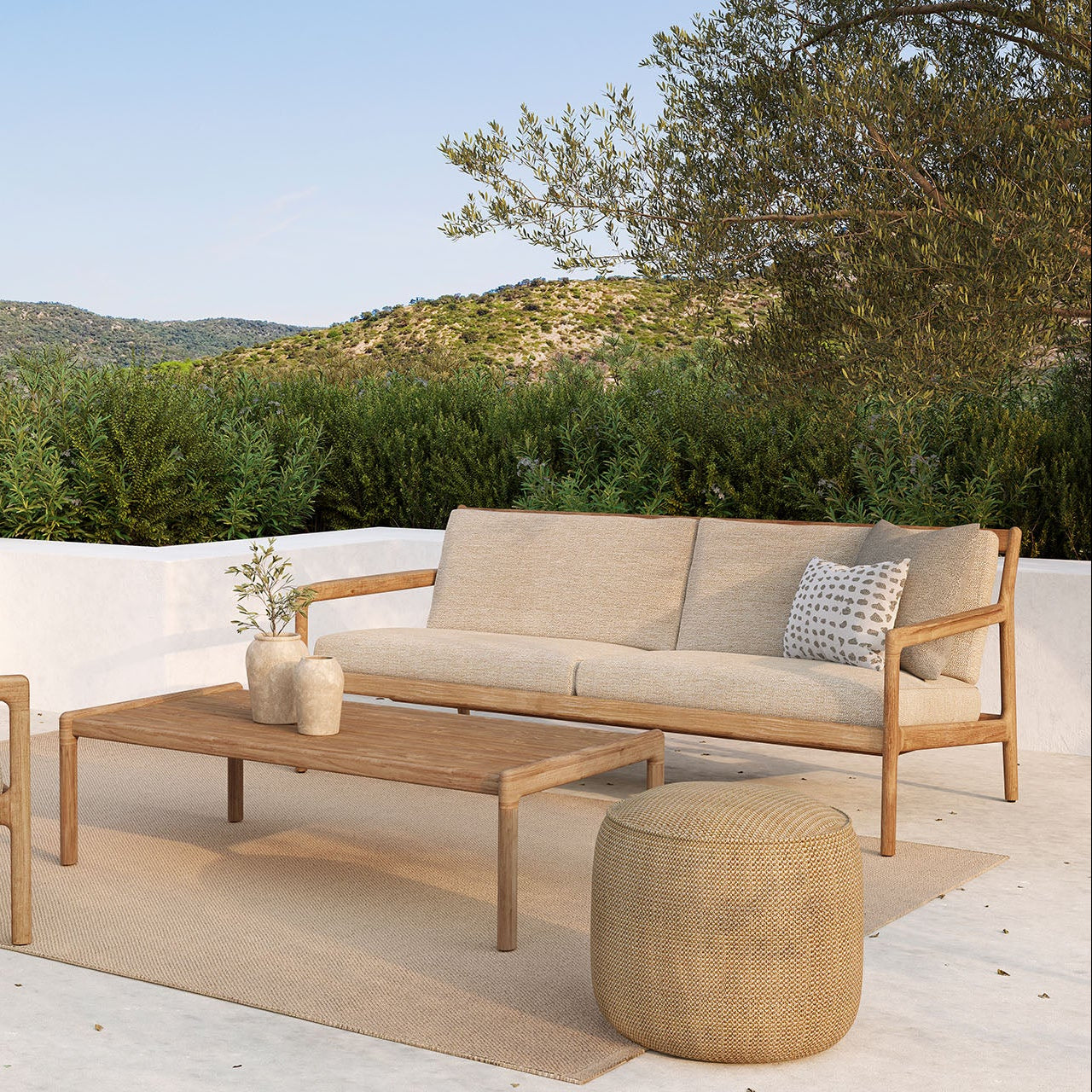 Ethnicraft Jack Outdoor Lounge Chair Frame with FSC-certified solid teak frame