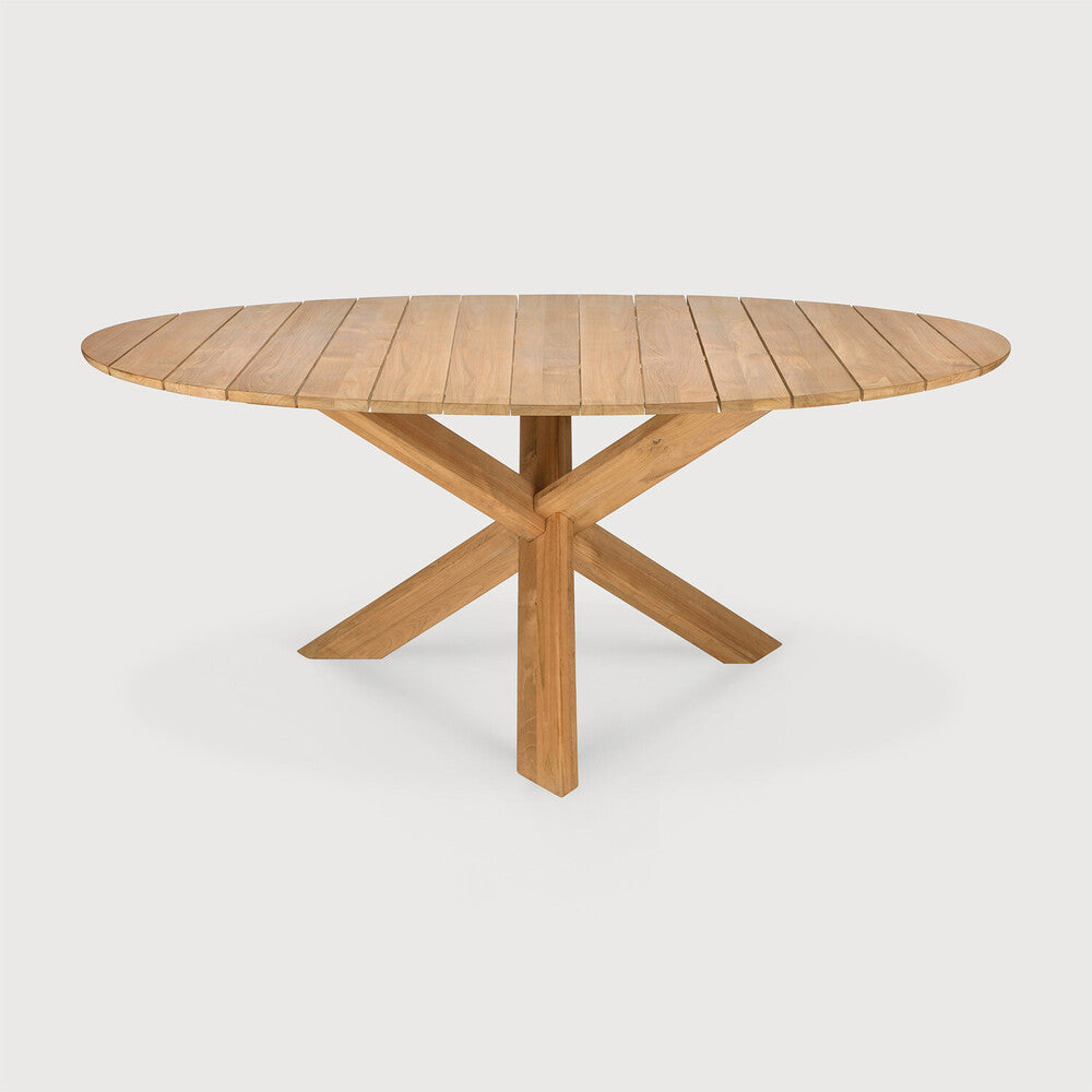 Ethnicraft Circle Outdoor Dining Table, FSC-certified solid wood furniture by Belgian brand
