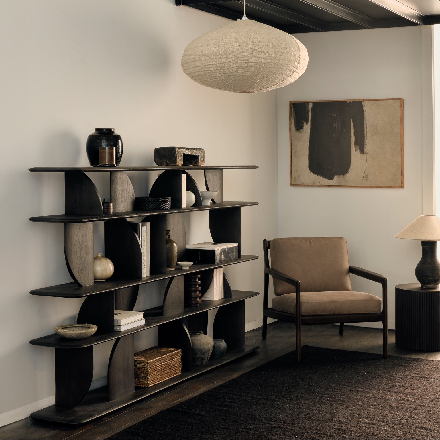 Ethnicraft Geometric Rack, FSC-certified solid wood furniture by Belgian brand